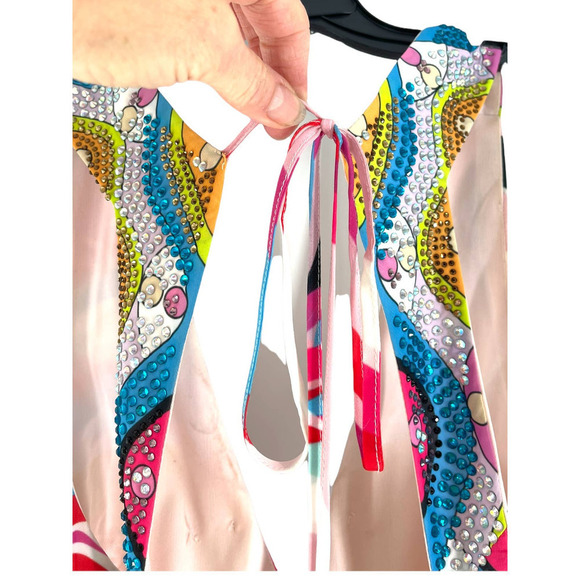 GAI MATTIOLO LOVE TO LOVE 4 GEO MOD PRINT WITH RHINESTONES - Picture 10 of 11